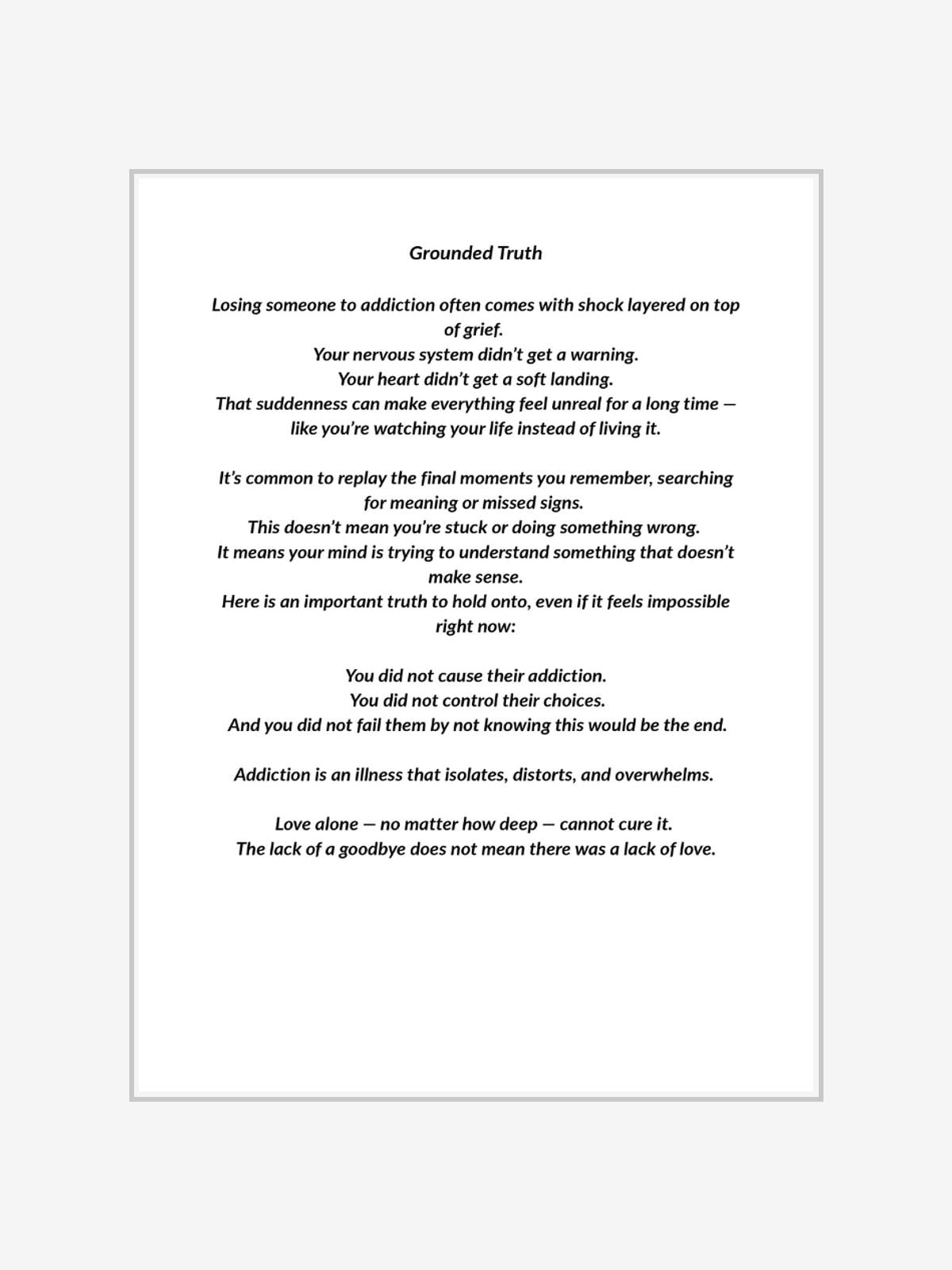 Grief and Addiction Healing Workbook | Recovery Reflection Journal Without Goodbye