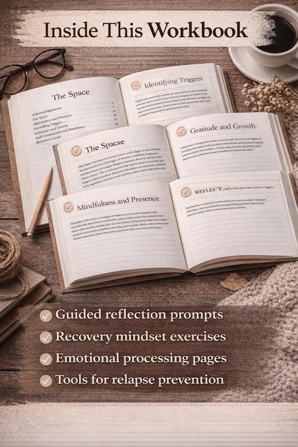 Addiction Recovery Workbook | Sobriety Reflection Guide (Digital PDF)