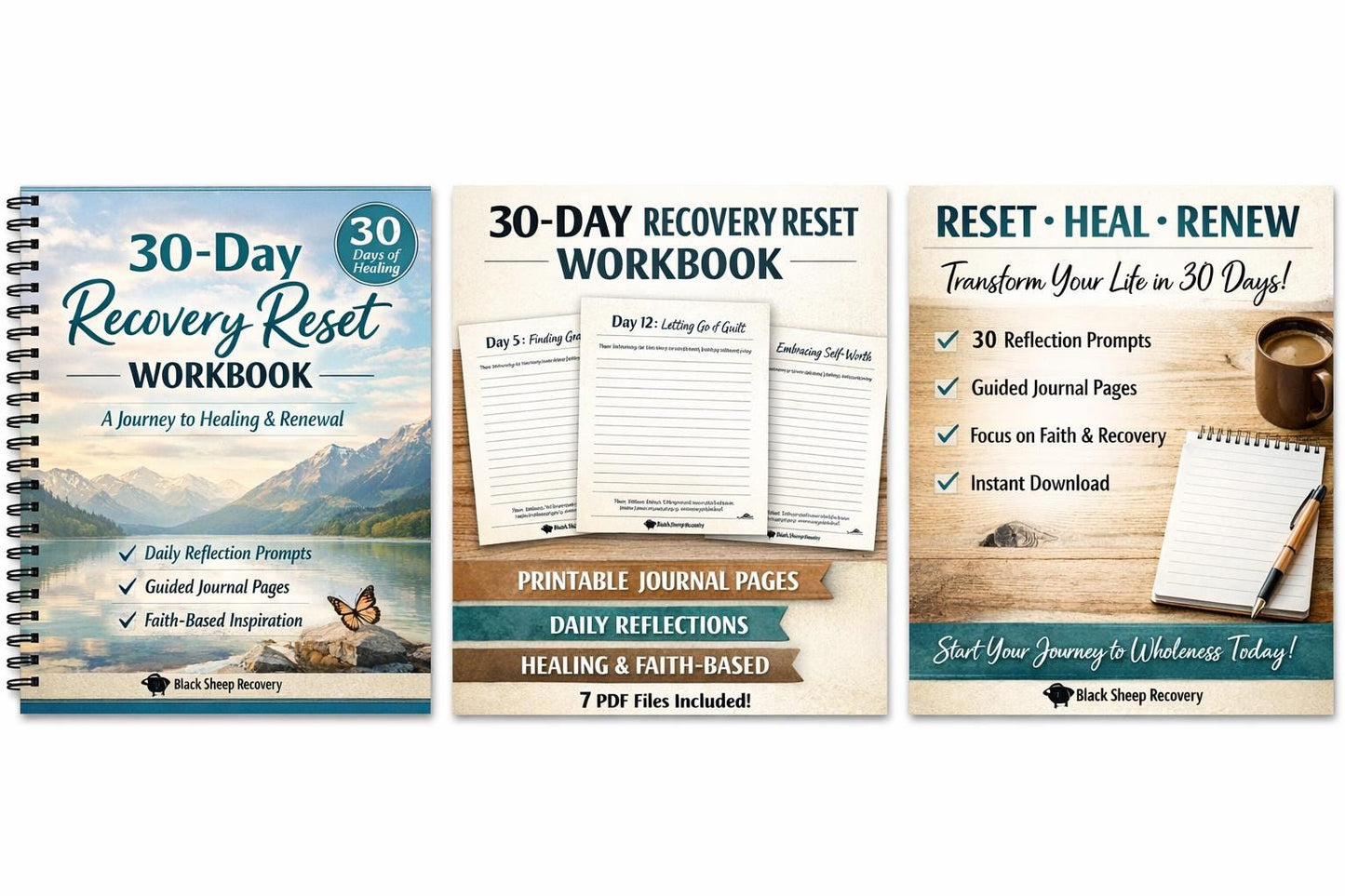 30 Day Sobriety Reset Workbook | Addiction Recovery Printable | Recovery Journal | Healing Reflection Guide
