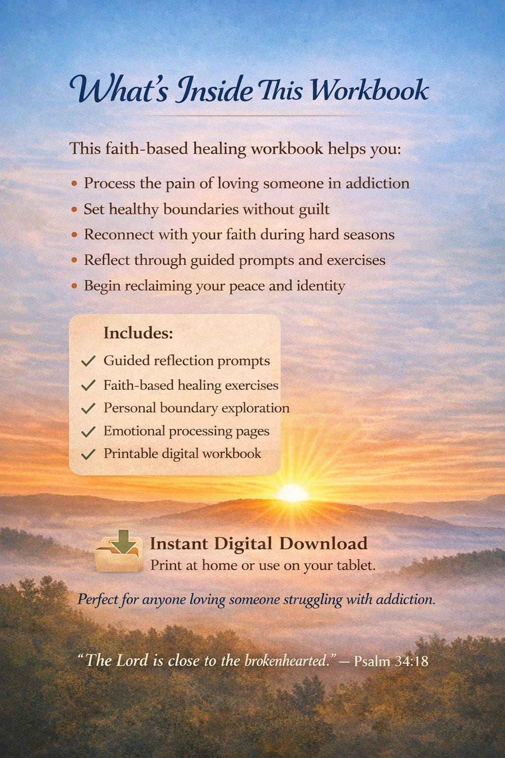 Faith-Based Healing Workbook for Loving an Addict | Recovery, Reflection, Boundaries