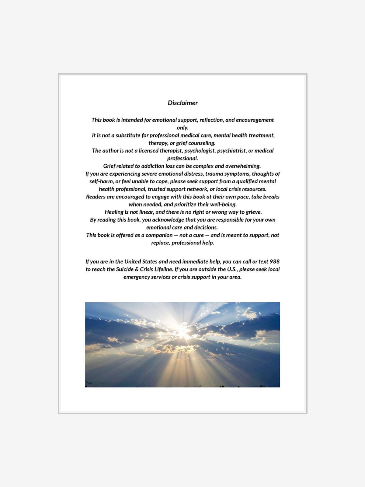 Grief and Addiction Healing Workbook | Recovery Reflection Journal Without Goodbye
