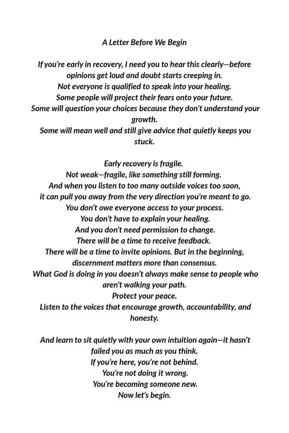Recovery Workbook – Personal Growth, Self Reflection Journal (Digital PDF)